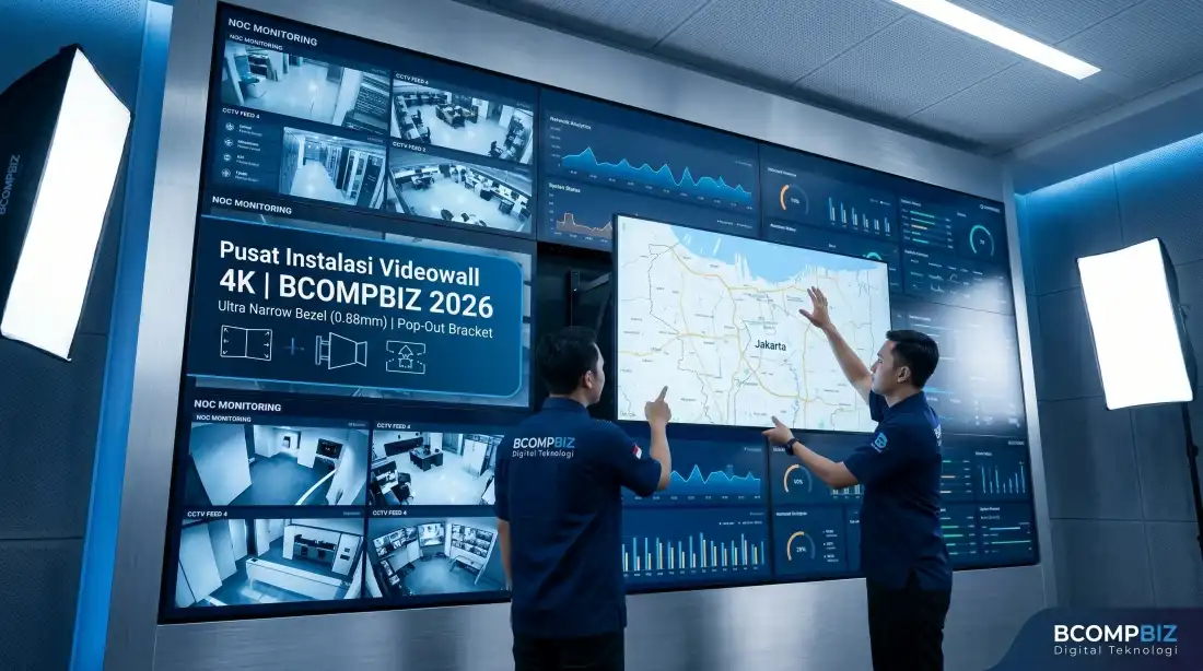 Instalasi videowall 4K untuk command center